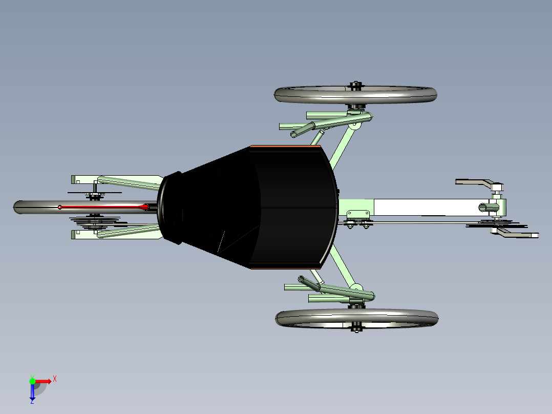 可折叠紧凑型三轮车的概念--stp俯视图