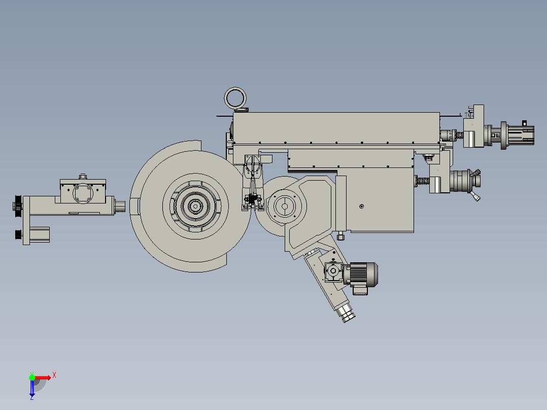 大型打磨机设备俯视图