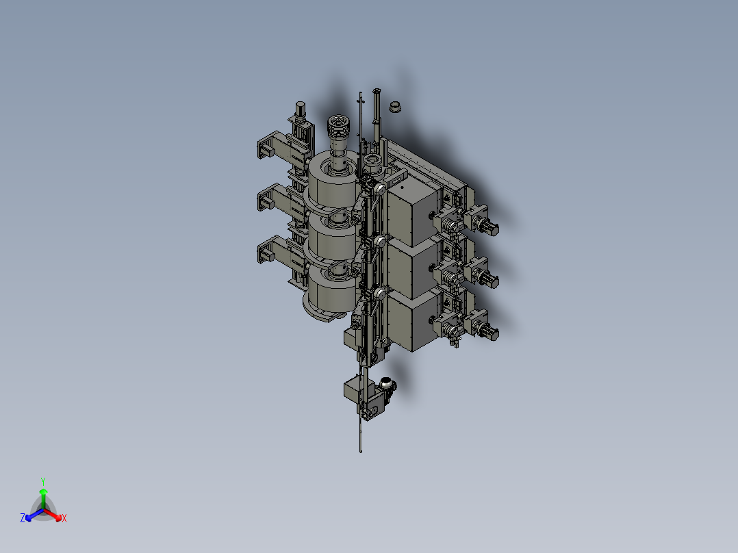 大型打磨机设备正等轴测图