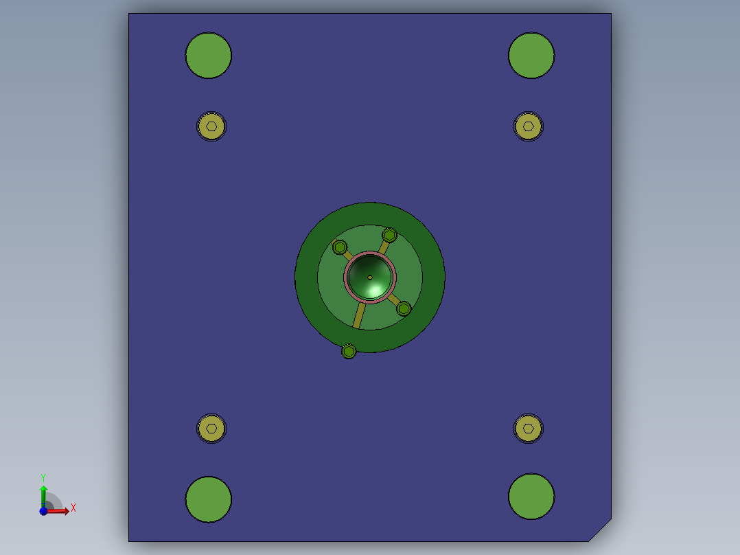 Q447-若基亚手机外壳前盖注塑模具设计前视图
