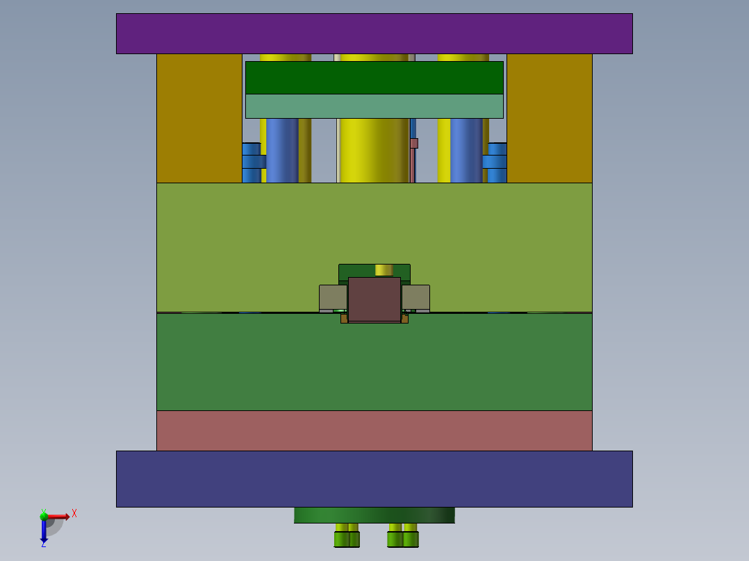 Q447-若基亚手机外壳前盖注塑模具设计俯视图