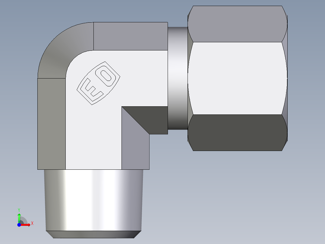 卡套式工业通用硬管接头EO_Male_stud_elbow_WE10SR71前视图