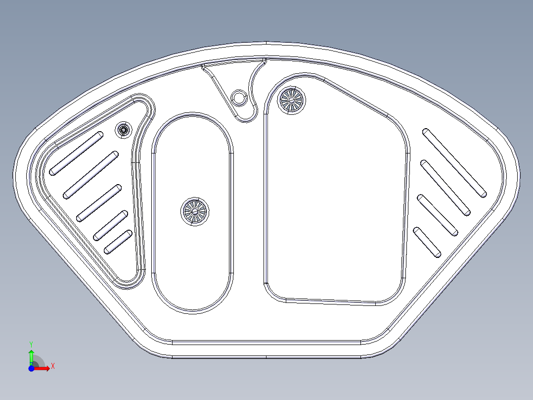 水槽、不锈钢水槽(144)前视图