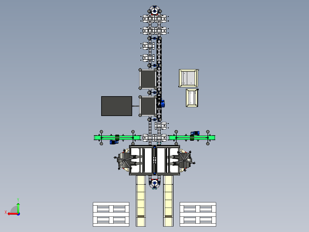 零部件类包装流水线设备后视图