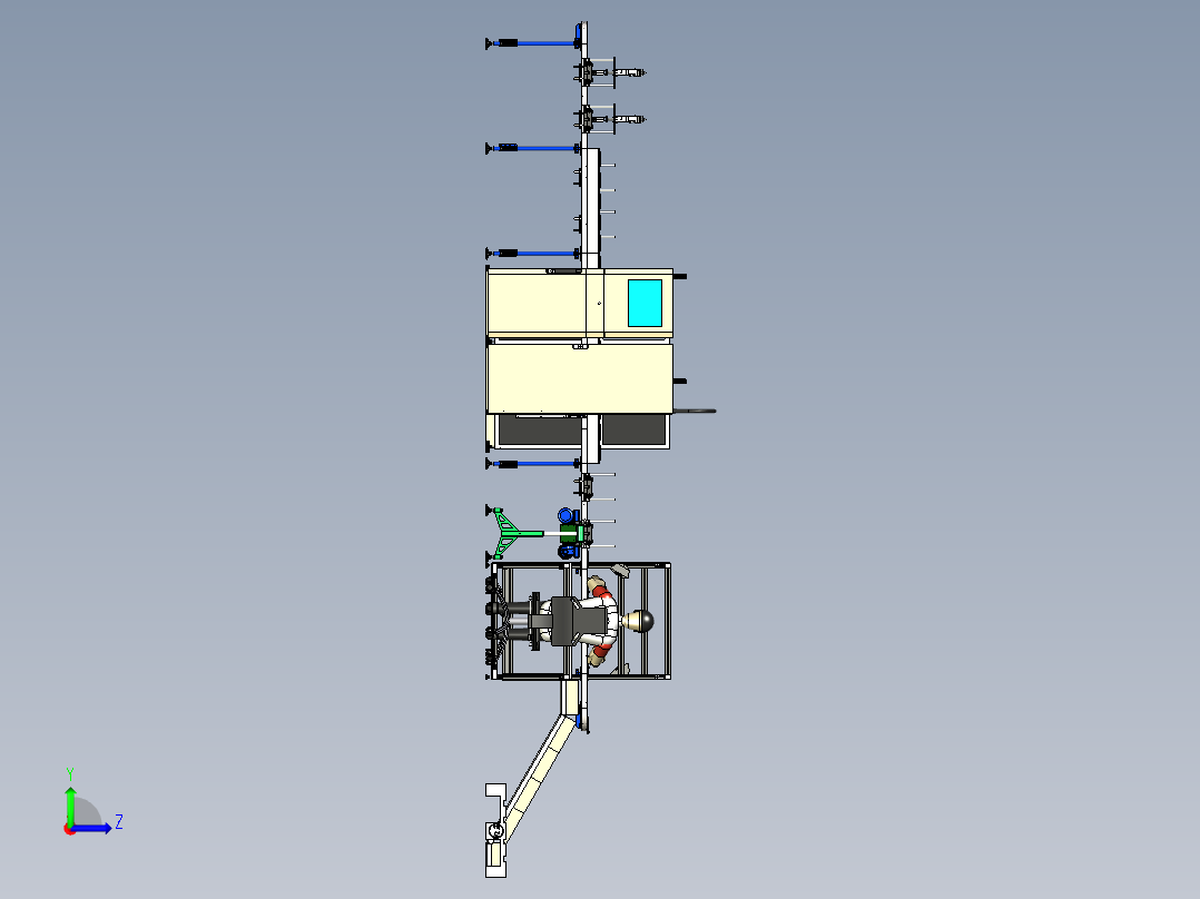 零部件类包装流水线设备左视图