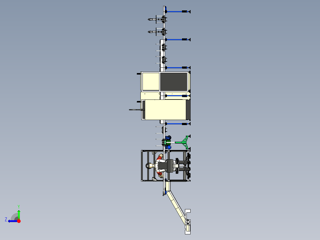 零部件类包装流水线设备右视图