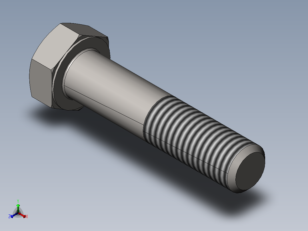 GB／T5780-2000六角头螺栓C级(M18)×80正等轴测图