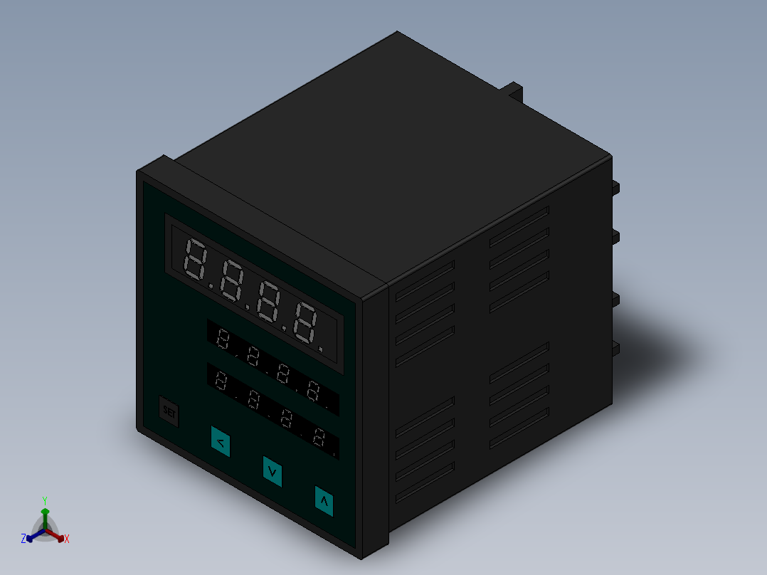 TE-T智能温控表(T96)TE-T96正等轴测图