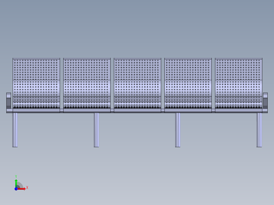 公共汽车站台前视图