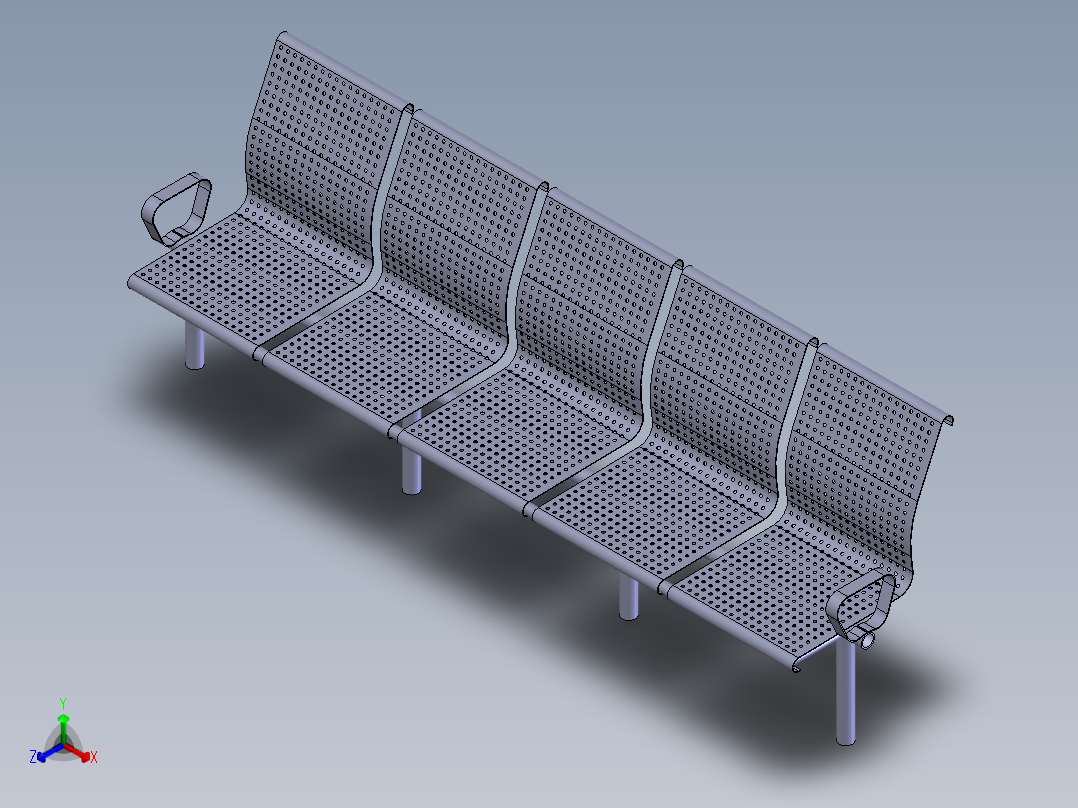 公共汽车站台正等轴测图