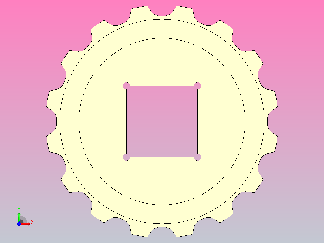 JS YS200-16T-S30-C1 YS200机加工主动轮前视图