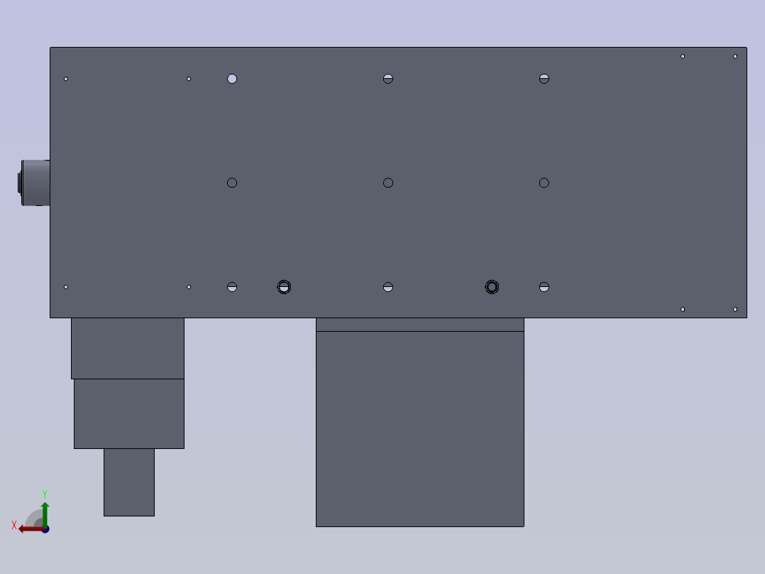 发动机气缸盖CNC加工角度孔后视图
