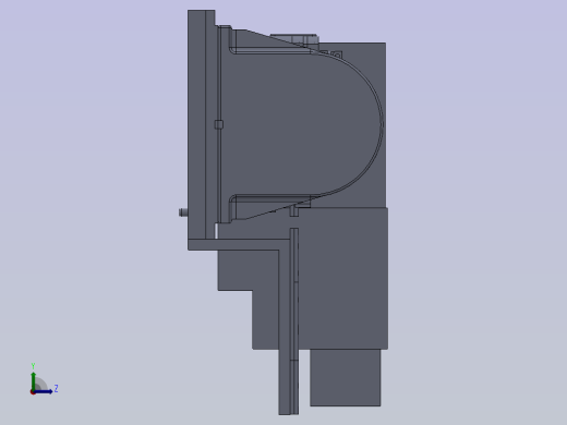 发动机气缸盖CNC加工角度孔左视缩略图