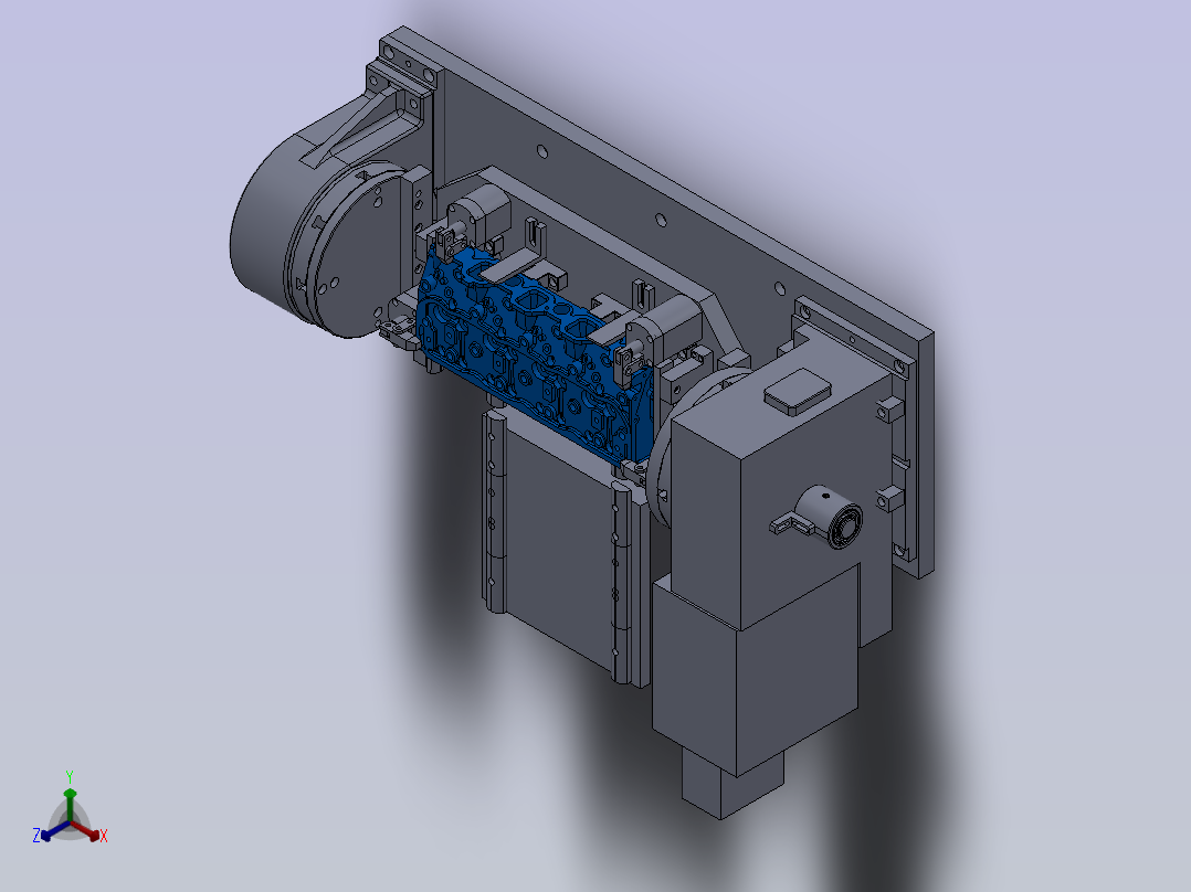 发动机气缸盖CNC加工角度孔正等轴测图