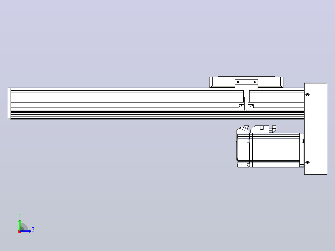 滚珠丝杠直线轴带导轨全封闭TPA-HCR-105D-1610C-L300-MP-Y-P40-N3左视图