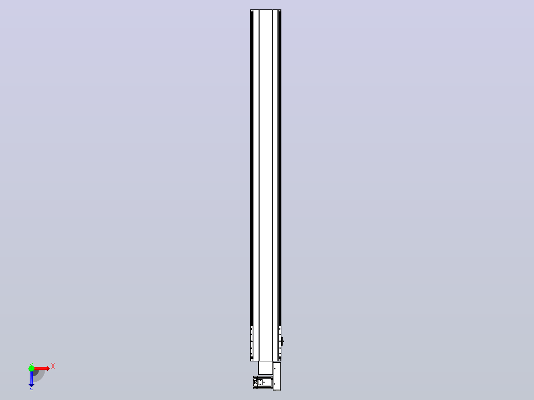 皮带直线轴半封闭可选导轨TPA-HNB-202D-140-L1950-MR-Y-P75-N3俯视图