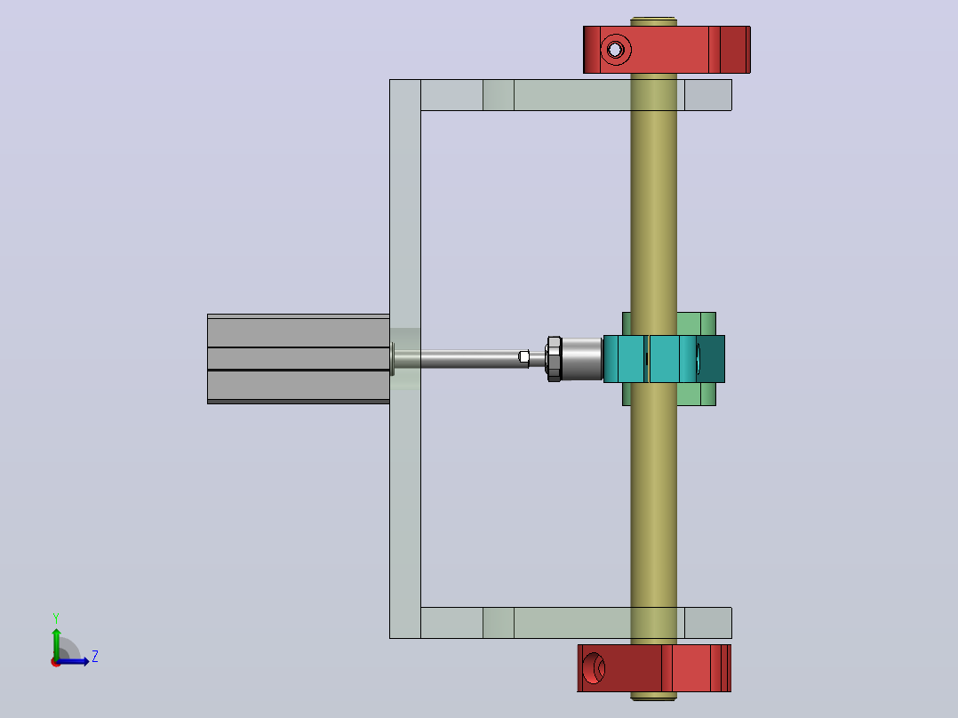阻挡结构3D数模图纸 Solidworks设计左视图