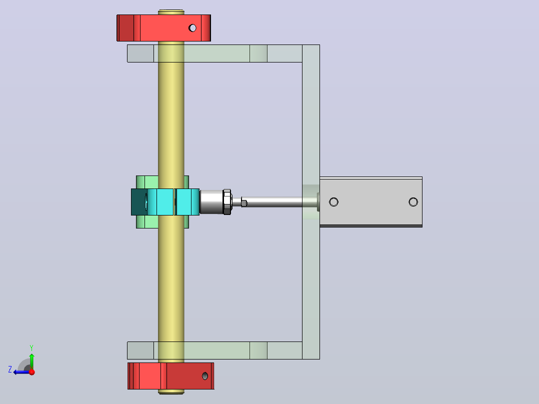阻挡结构3D数模图纸 Solidworks设计右视图