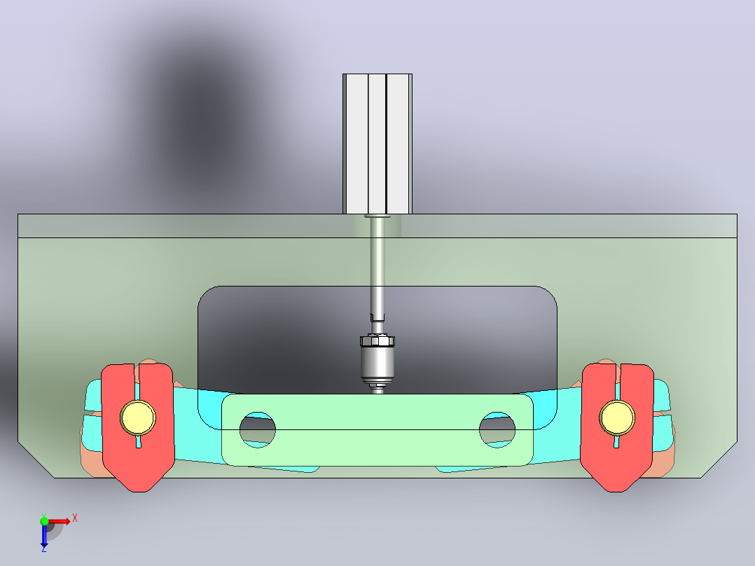 阻挡结构3D数模图纸 Solidworks设计俯视图