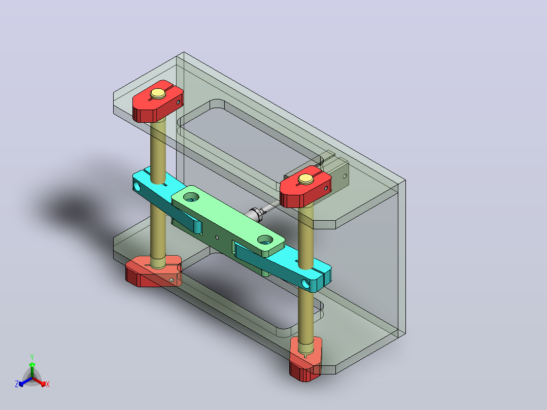 阻挡结构3D数模图纸 Solidworks设计正等轴测图