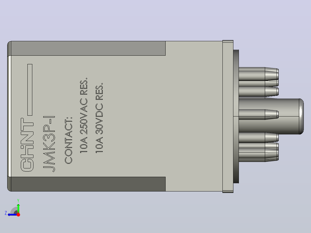 JMK3P-I电磁继电器三维模型202203右视图