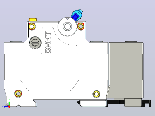 NXBLE-125G 3P&amp;N剩余电流动作断路器三维模型202306右视缩略图