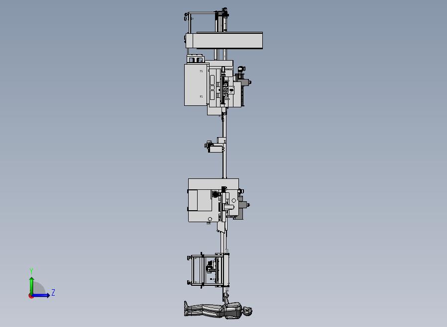 全自动无心磨床流水线左视图