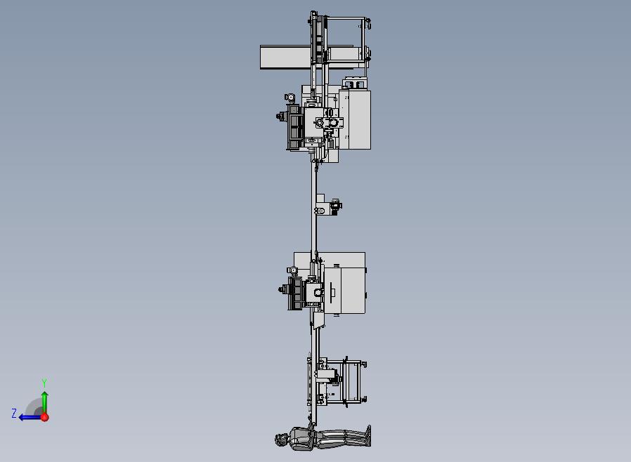 全自动无心磨床流水线右视图