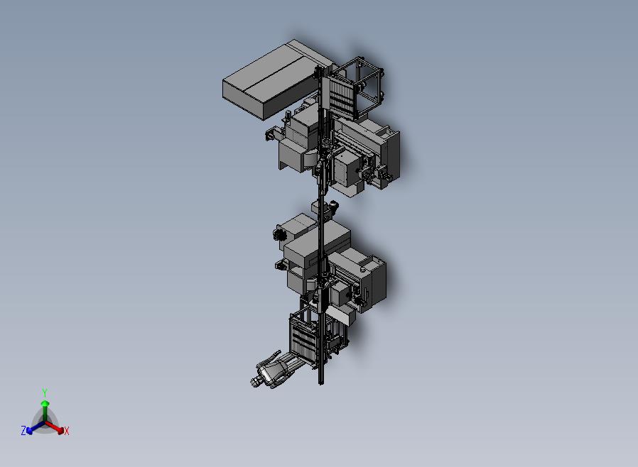 全自动无心磨床流水线正等轴测图
