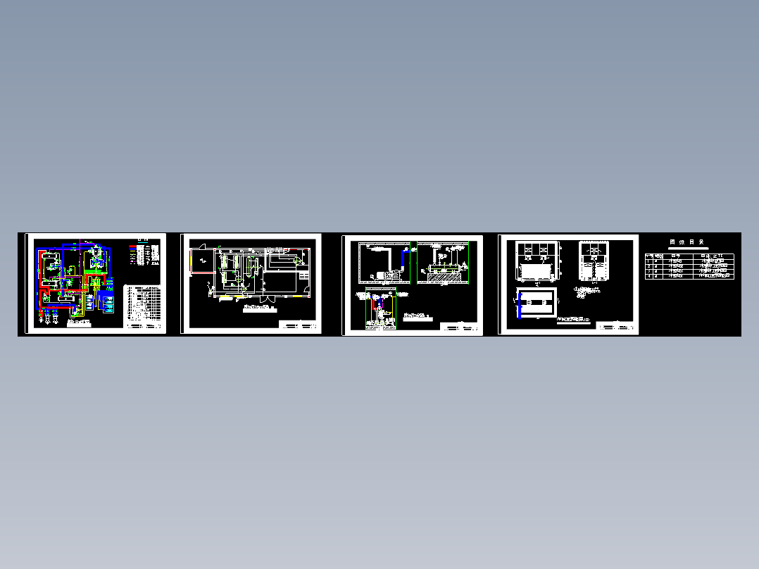 氨制冷系统冷库机房设计图cad图纸平面布置剖面管路制冷系统图