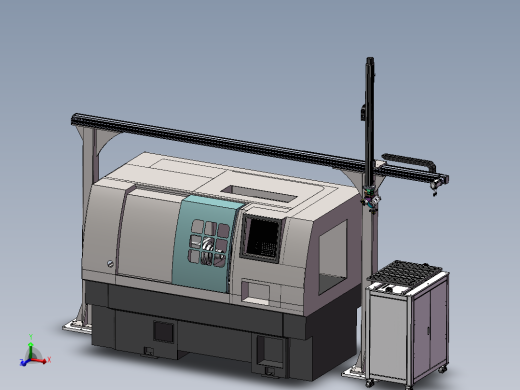 单臂XZ双轴上下料机械手3d图纸 CNC数控车床双轴桁架机械手3d模型