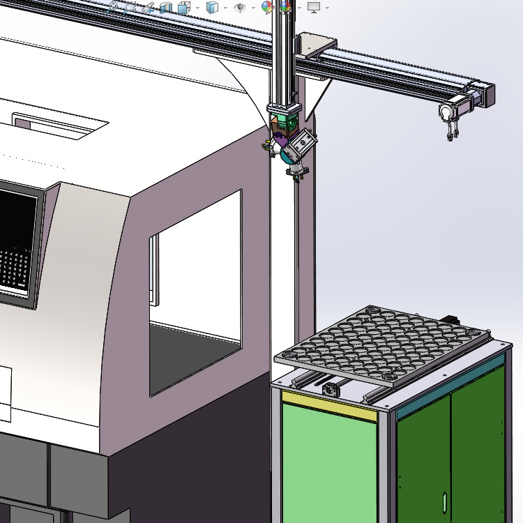 单臂XZ双轴上下料机械手3d图纸 CNC数控车床双轴桁架机械手3d模型