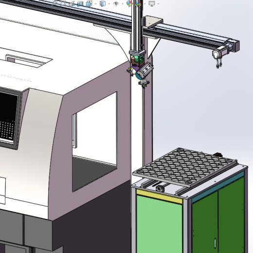 单臂XZ双轴上下料机械手3d图纸 CNC数控车床双轴桁架机械手3d模型缩略图