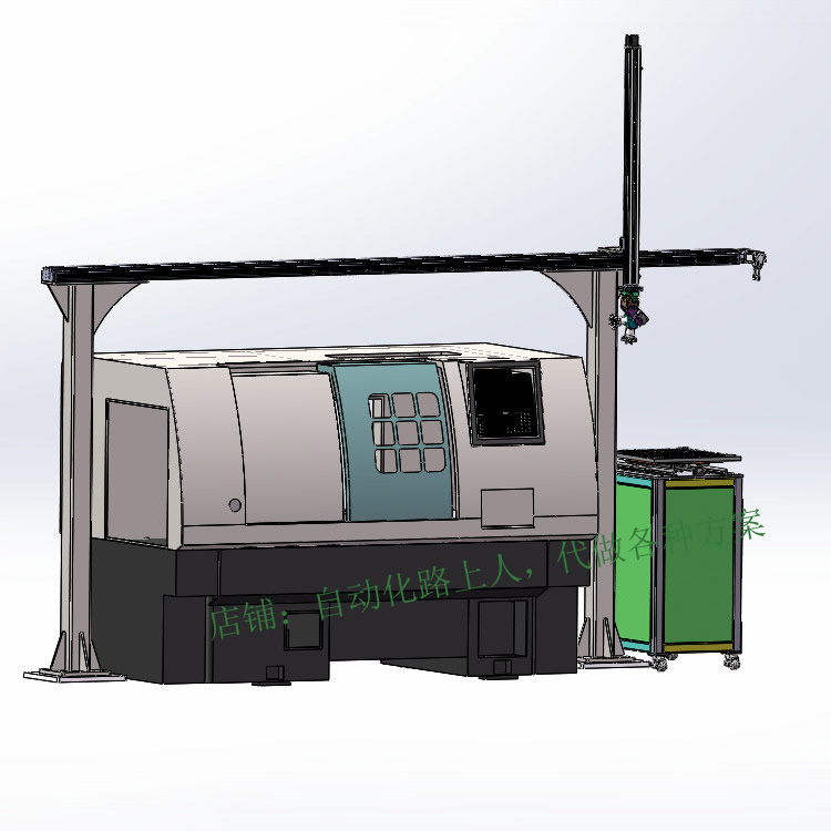 单臂XZ双轴上下料机械手3d图纸 CNC数控车床双轴桁架机械手3d模型