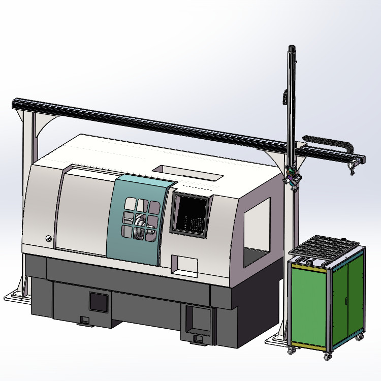 单臂XZ双轴上下料机械手3d图纸 CNC数控车床双轴桁架机械手3d模型