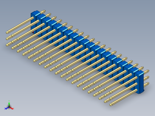 彩色公头100mil（2.54mm）系列-DS1021_blue_3x20p_100mil_Type5_rev1.0正等轴测缩略图