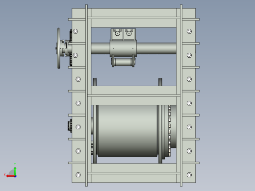 30t液压绞车三维模型后视缩略图