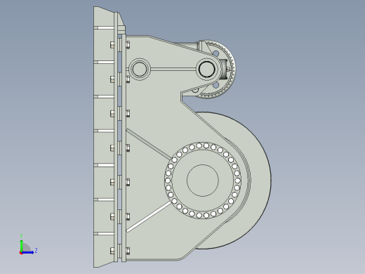 30t液压绞车三维模型左视缩略图