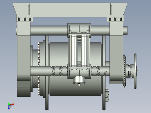 30t液压绞车三维模型俯视缩略图