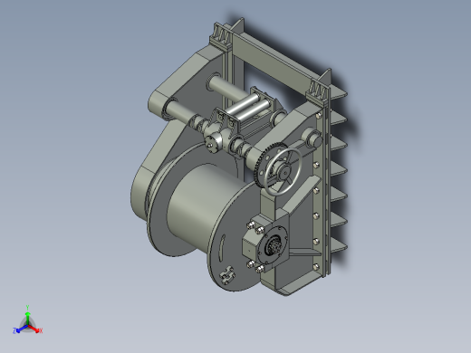 30t液压绞车三维模型正等轴测缩略图