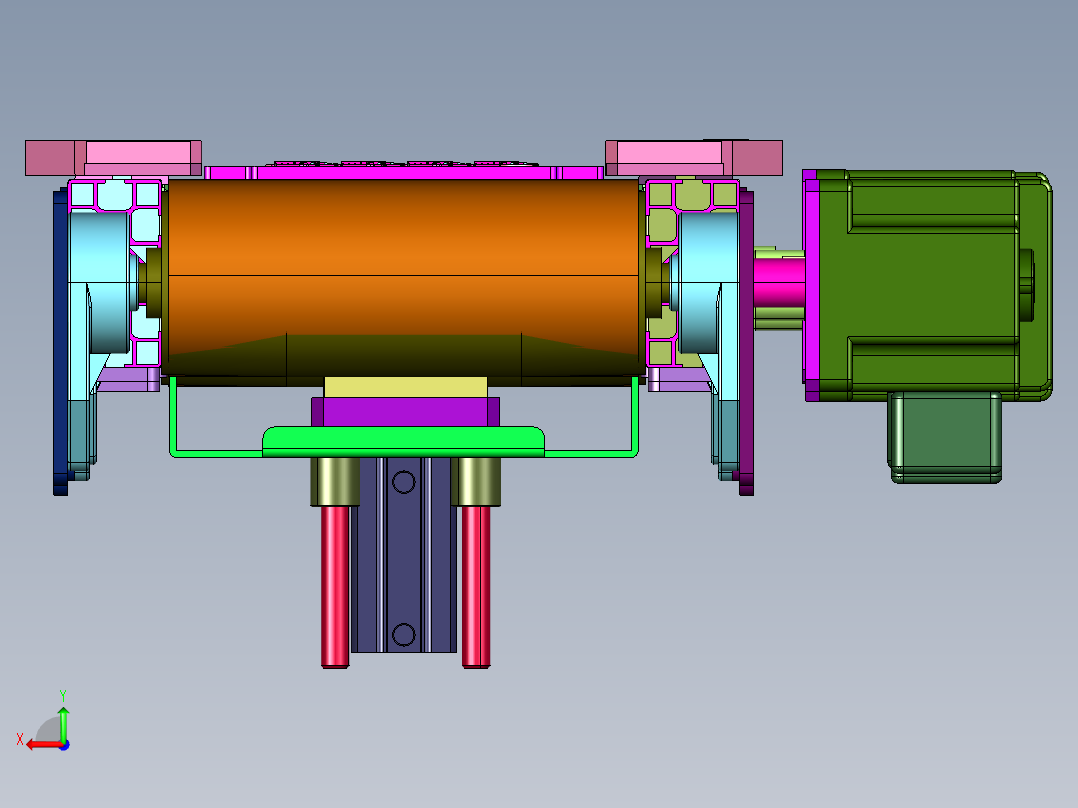 托盘片基带皮带运输流水线后视图