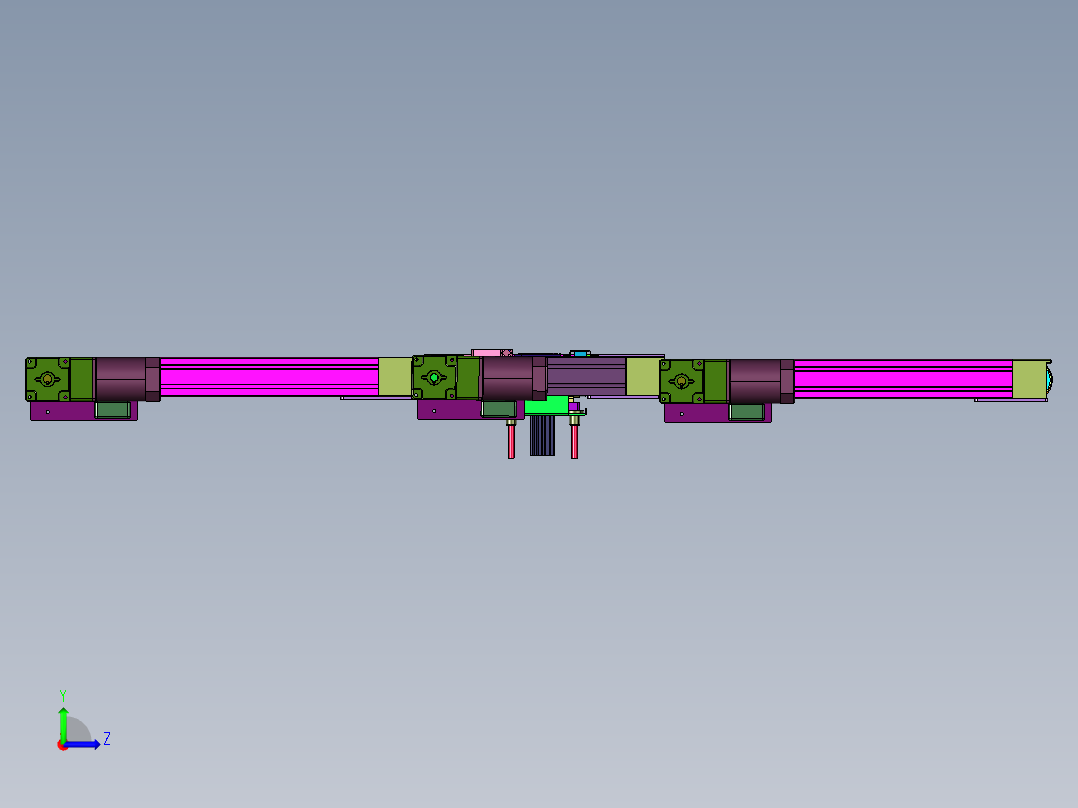 托盘片基带皮带运输流水线左视图