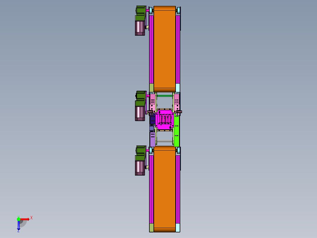 托盘片基带皮带运输流水线俯视图