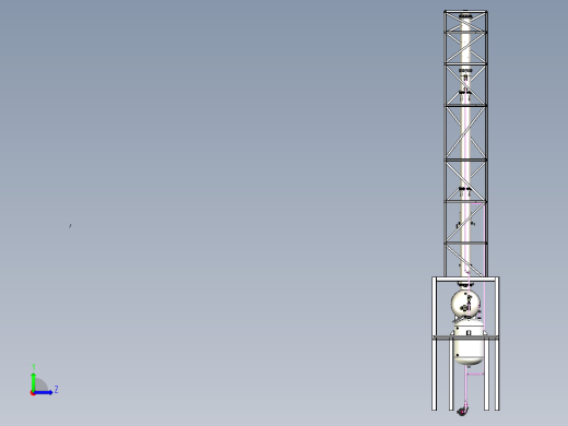 精馏塔装配体左视缩略图