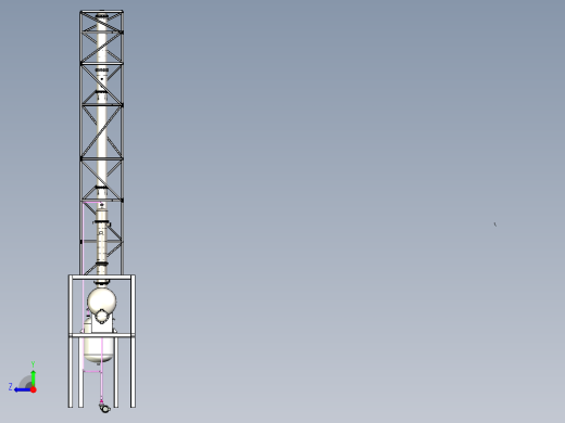 精馏塔装配体右视缩略图