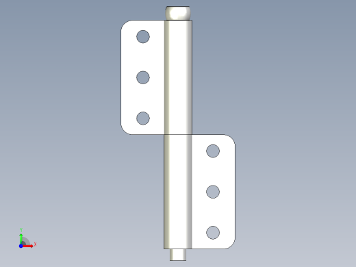 蝶型鉸鏈5570-3D多系列多零件图纸模型前视缩略图