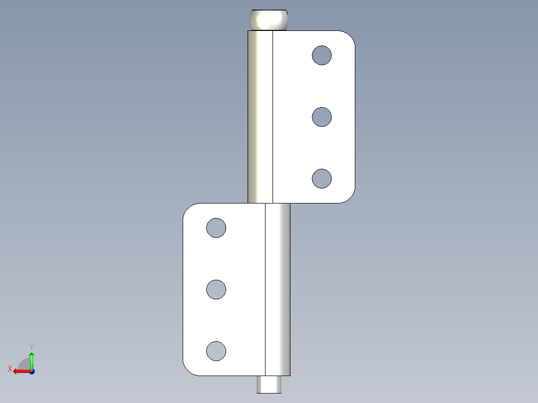 蝶型鉸鏈5570-3D多系列多零件图纸模型后视图
