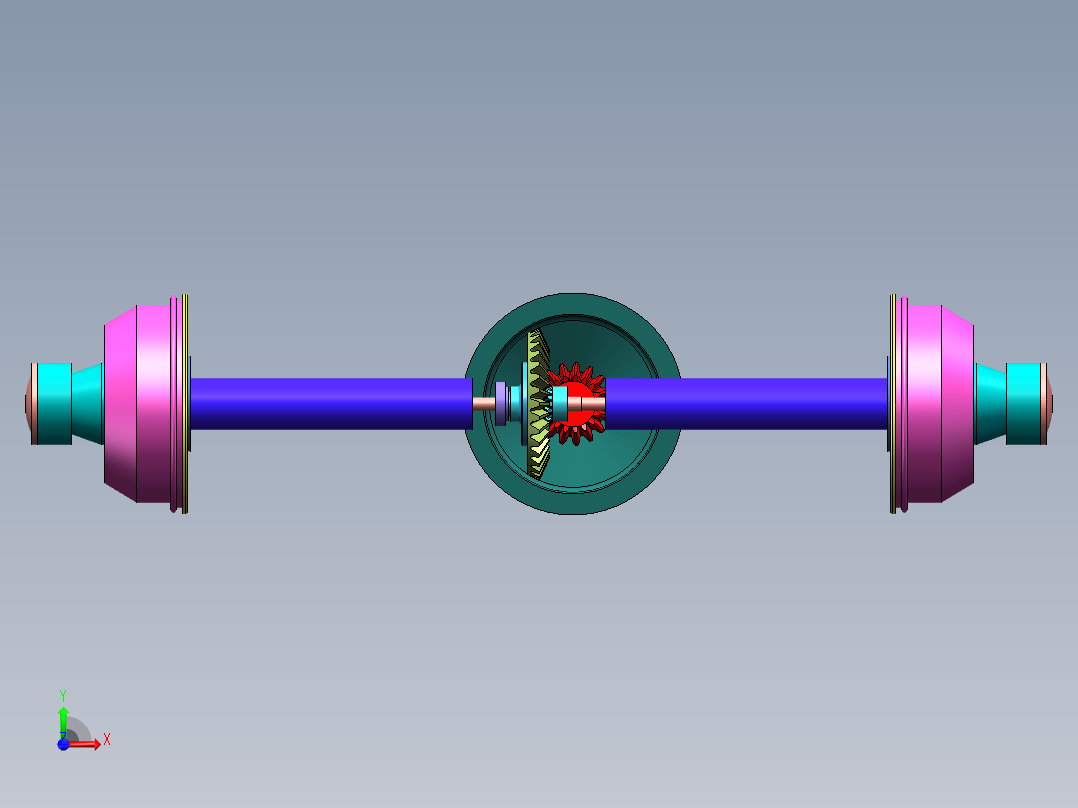 全浮式半轴驱动桥三维SW模型1426529==40前视图