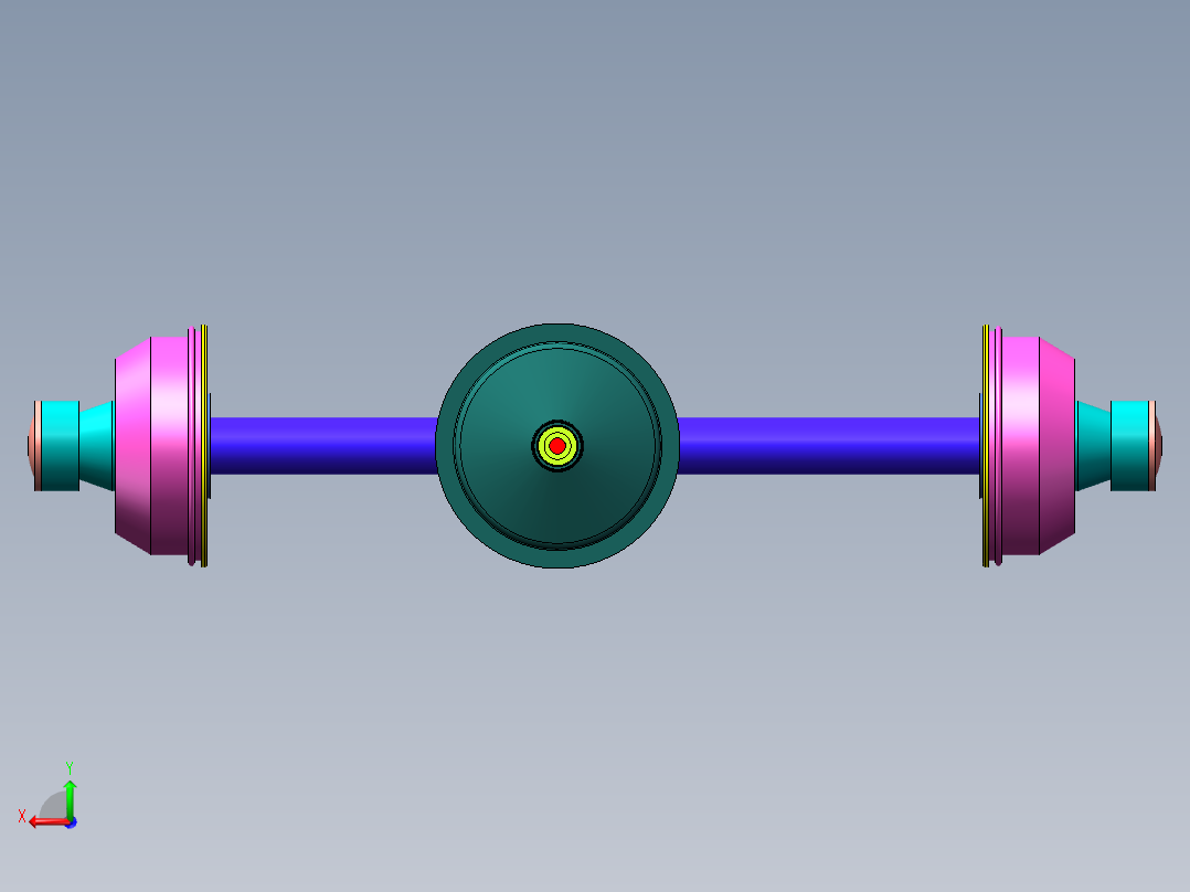 全浮式半轴驱动桥三维SW模型1426529==40后视图