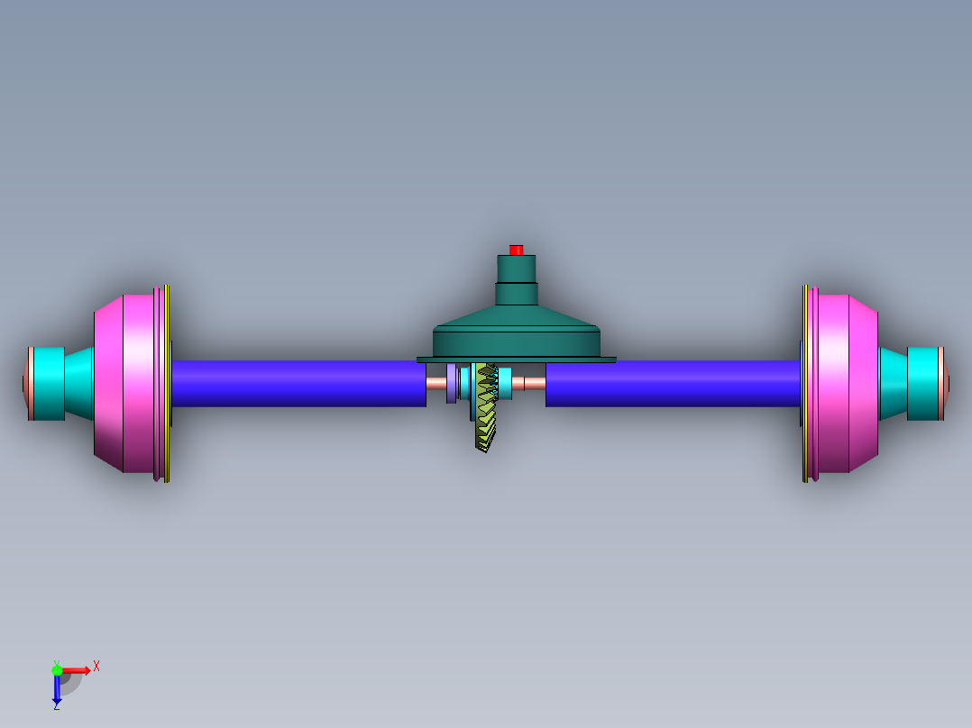 全浮式半轴驱动桥三维SW模型1426529==40俯视图